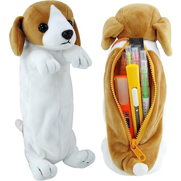 Pennfodral för pojkar, hund Pennfodral Mjukt djur Stationery Cartoon Förvaring Pennfodral Box för skolmaterial Flickor Studenter
