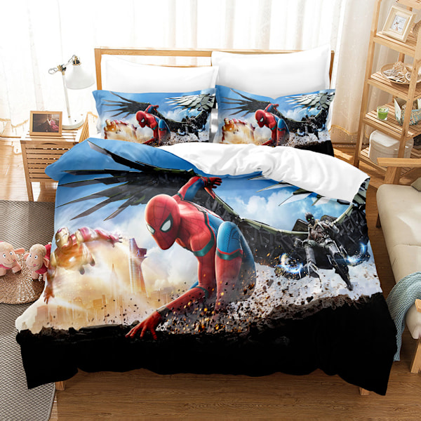 Digitaltryckt Spiderman Sängkläder Tredelat Set Pojkar Marvel Amazon Gränsöverskridande 3D Sängkläder M