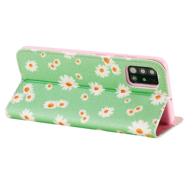 Daisy Pattern Flash Powder Phone case Korttikotelo Nahkakuori Samsung Galaxy A51 SM-A515/M40S