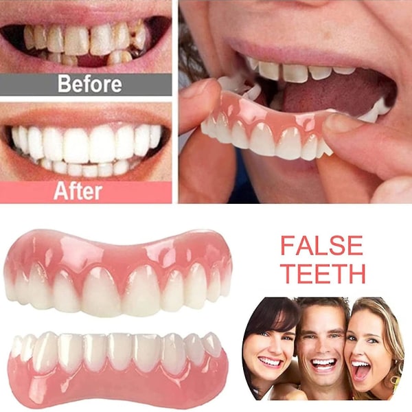 Tekohampaat Silikoni Ylempi Alempi Viilut Perfect Laugh Veneers Tekohampaat Tahna