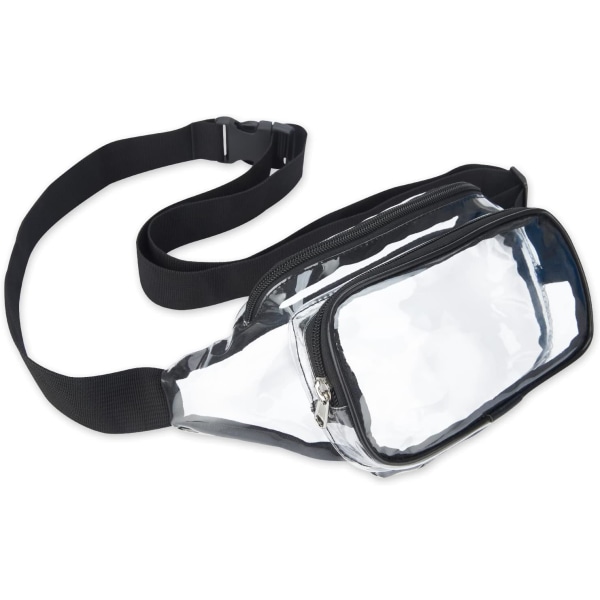 Waterproof Clear Wallet Adjustable Belt Bag for Travel, Beach, Event, Concert Bag, Black