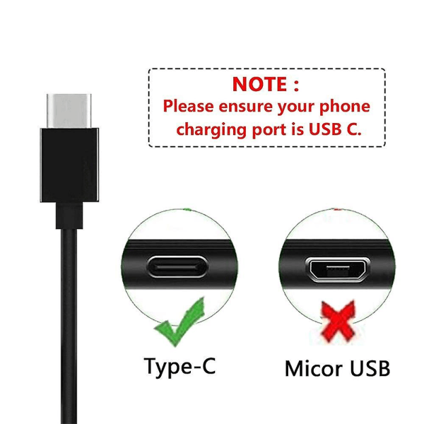 Usb C-opladningskabel til Sennheiser Cx 400bt Cx Plus Cx, Momentum 2/3 Sports-øretelefoner, Sennheiser