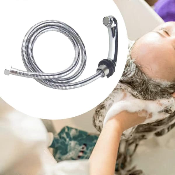 Salong Sjampobolle Sprayhode Sjampobolle Kran Solid Fleksibel Erstatning Silver