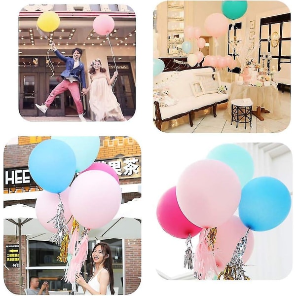 10 X Diameter 36\" Kæmpe Ballon Jumbo Latex Ballon Til Bryllup Fødselsdagsfest Baby Shower Karneval Tilfældig Farve