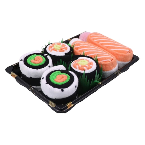 Aldult Middelslange Tre Par Sushi Morsomme Feriegaveeske Serie Kreative Sokker