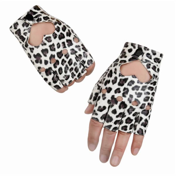 Ventilerade fingerlösa handskar Punk Modeaccenter Mjukt innerfoder Utomhus Motorcykelanvändning Silver Silver