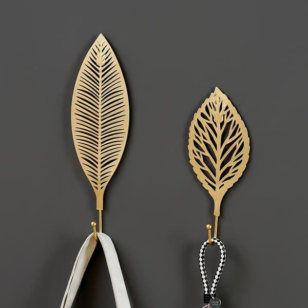 3 Pieces Wall Hooks Leaf Cast Iron Decorative Wall Hooks Cur, ZQKLA 3-4 Years