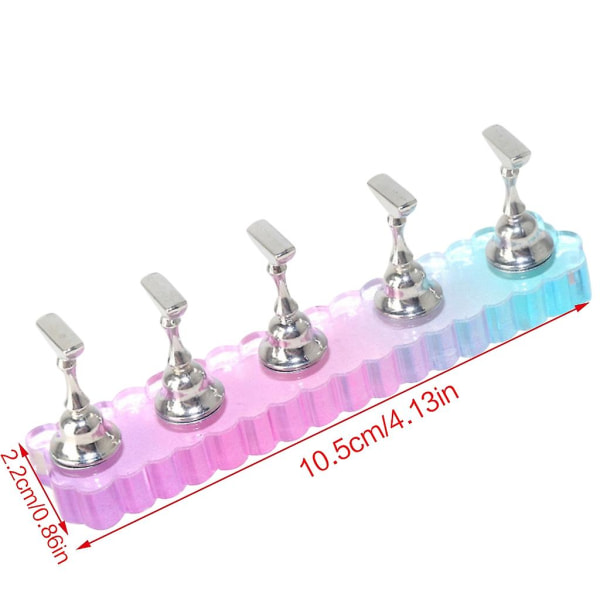 Magnetisk Nail Practice Stand Manicure Tools Akryl Nail Tip Stand Diy Nail Art JT11