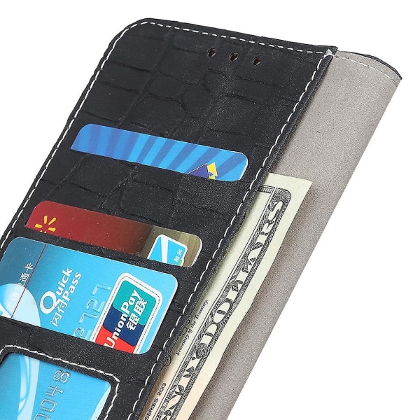 For Nokia C12 4G/C12 Pro/C12 Plus ridsefast PU læder pung etui stand flip telefon cover Black