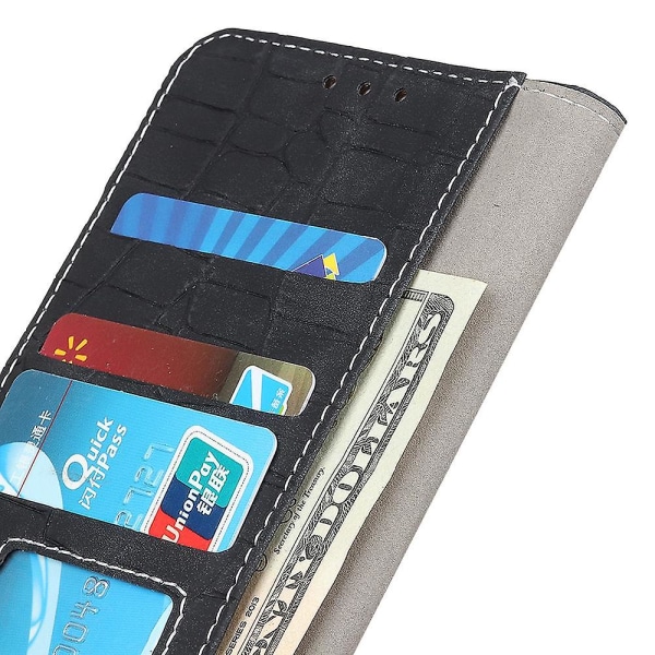 Nokia C12 4G/C12 Pro/C12 Plus naarmuuntumattomalle PU-nahkaiselle case jalustalle Käännä puhelimen cover Black