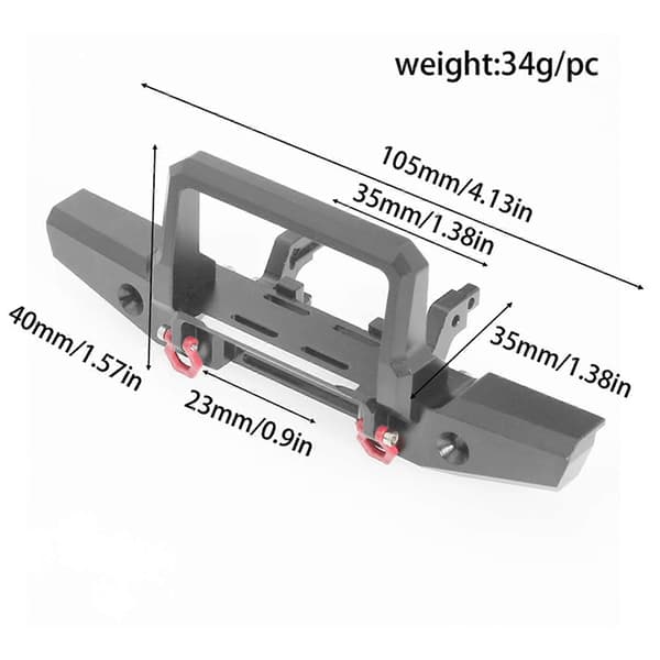 For TRX4M metall front B-støtfanger med slepekrok for TRX4M Främre B