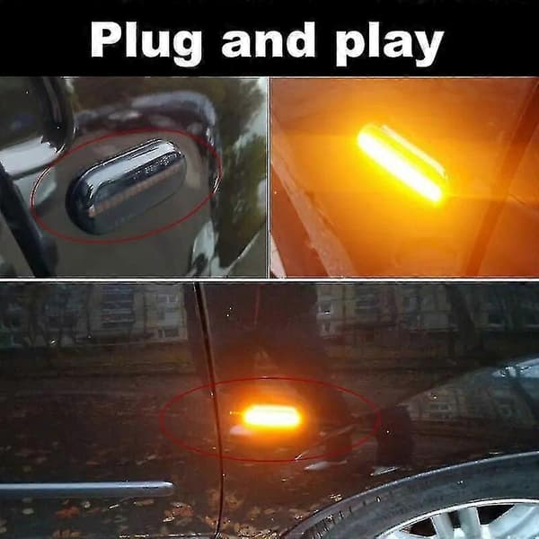 2 stk. LED-blinklys sidemarkeringslys til Dacia Duster 2011-2017 Dokker Lodgy Smart Fortwo 2PC NO Dynamic