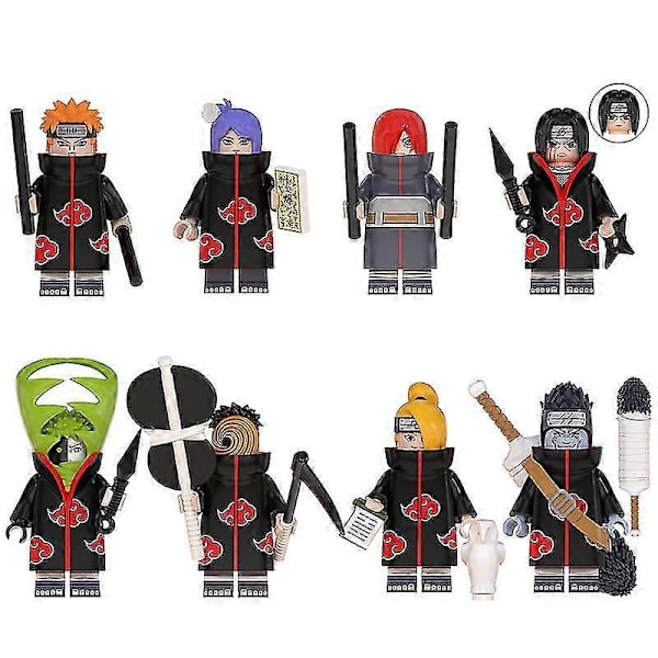 8 st Minifigurer Naruto Serietidnings Samlarobjekt Byggklossar Leksaker För Barn