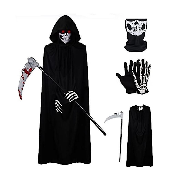 Halloween-juhlan Kuolemanpelon Musta Viitta - Halloween-asuvarusteet _a
