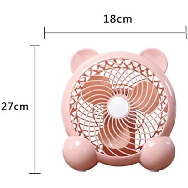 7 tum mini tyst USB-fläkt, liten elektrisk fläkt för kontorsskrivbord student sovsal, silikonbas, halkfri och säkrare