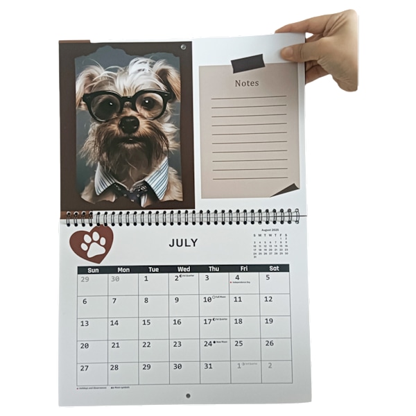 2025 Vægkælende Kalender Sjove Katte og Hunde Månedlig Skrivebords Kalender Hjem Kontor Dekoration Julegaver Cats