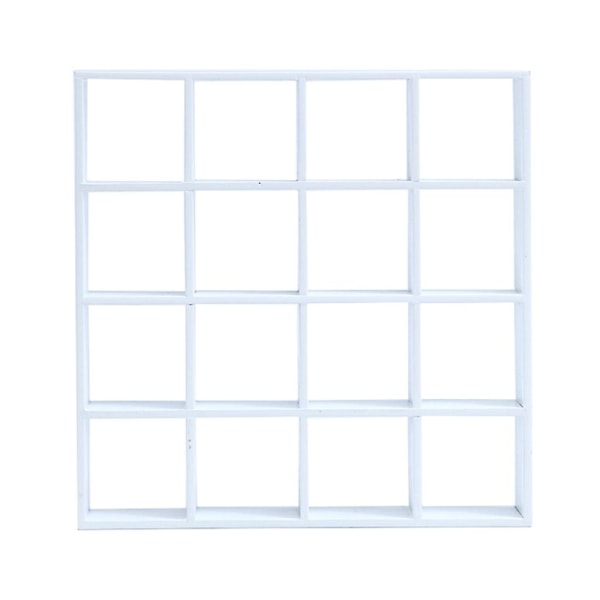 1/12 skala dockhus mini förvaringsställ modell 16 rutnät displayhylla prydnader Ivory white