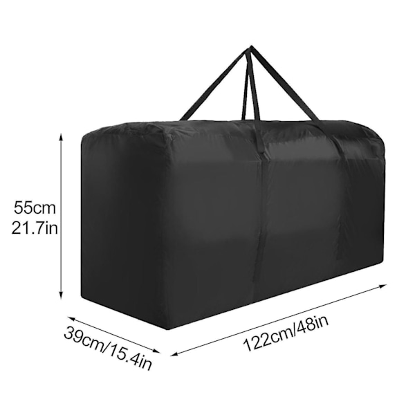 Ekstra Stor Glidelås Vanntett Hagemøbel Pute Oppbevaringspose Heavy Duty 122*39*55CM