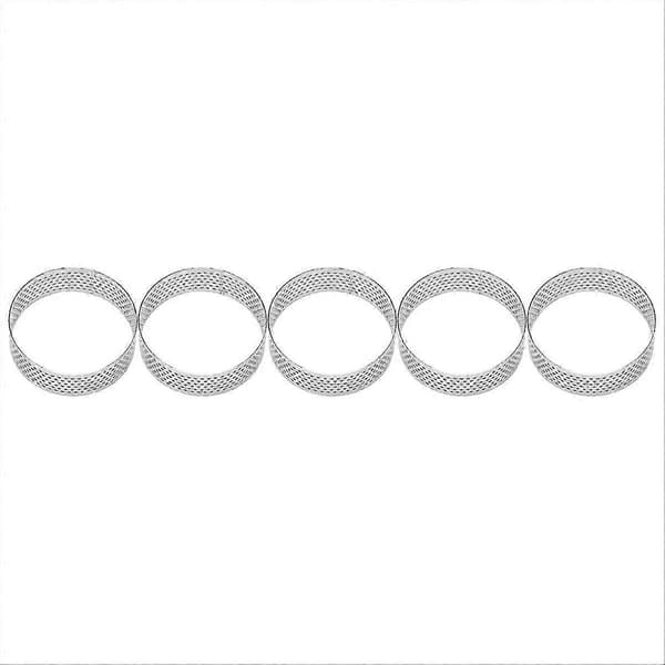 16-pack 6 cm cirkulära tårtringar dessert rostfritt stål perforering
