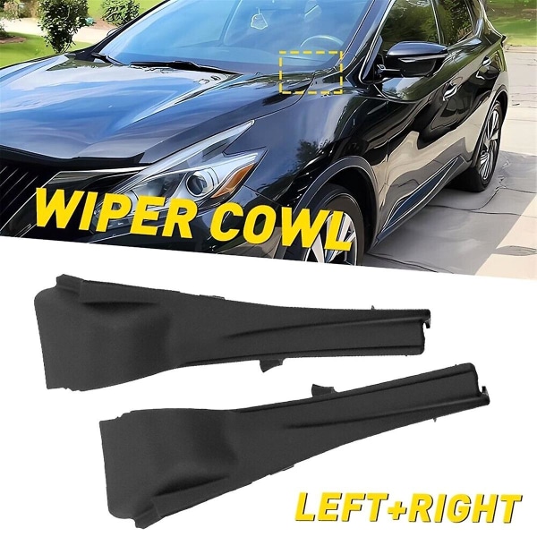 1Pair Corner Windshield Wiper Cowl Cover for 2015-2017 66894-5BC0B 66895-5BC0B Black