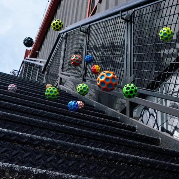Extremt studsande boll & popljud Meteor rymdboll leksak, pop studsande boll gummistudsande boll sensorisk boll för barn vuxna Orange