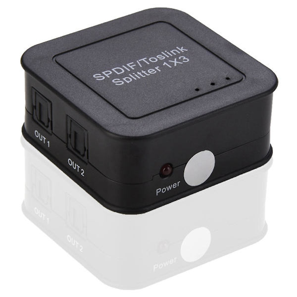 1X3 optisk ljudsplitter, SPDIF TOSLINK fiberljudfördelare, 1 in 3 ut-design, för med Blue-Ray DVD HDTV EU-kontakt Black