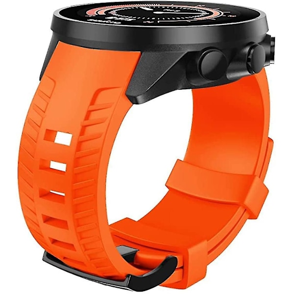 24mm Bredde Silikon Klokkereim For Suunto 9 Baro 24mm Bånd Sport Silikon Klokkereim Erstatning For Suunto 9 Smartklokker Bånd Orange