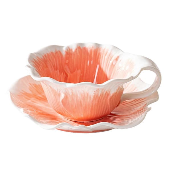 Kaffemugg med blomdesign för hem, kontor, café och restaurang Pink