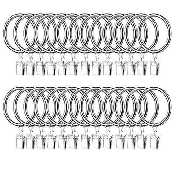 50 Pack metal gardinringe med clips Kroge 25 mm indvendig diameter