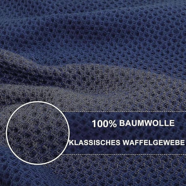 6-pack Premium 100% Bomull Frotté Diskhanddukar, Superabsorberande Disktrasor med Hängögla Dark blue 34*73cm