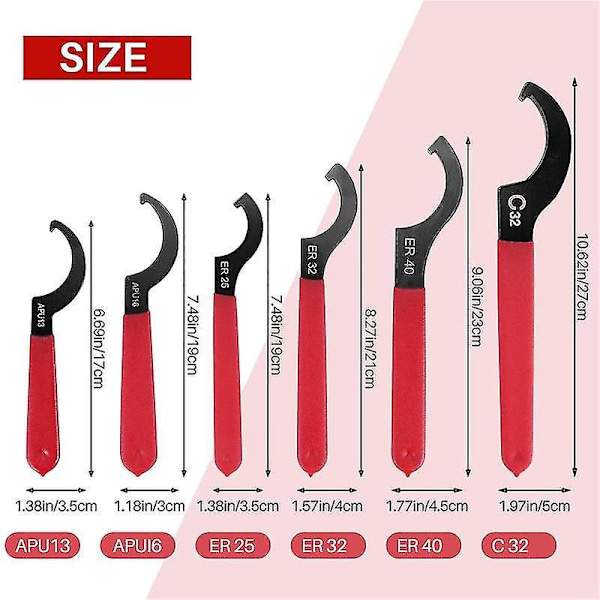 6 Osainen Jakoavainsarja Säädettävä Coilover-avain Jakoavaimet Coilover-avain Teräsjakoavain Red  Black