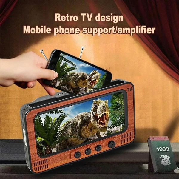 Retro TV-telefonholder Retro TV-stil stativ med høyttalertelefondekorasjon for skrivebordet soverom Stue Photo Color