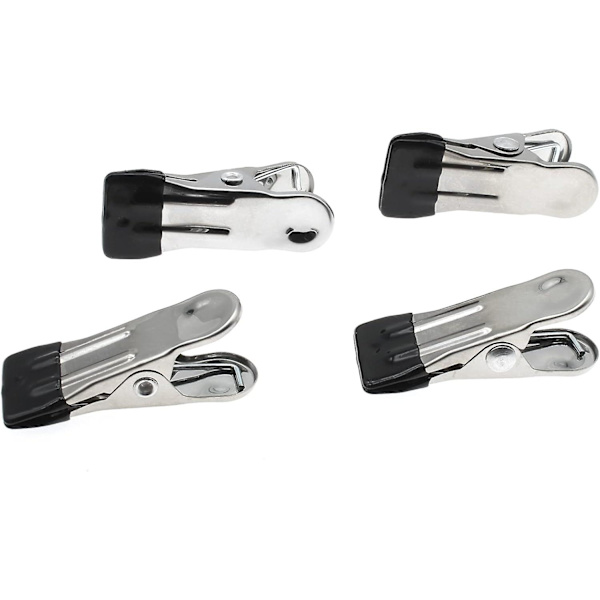10 stk rustfrie stålfjær klemmer tunge teltklemmer klesklyper (maksimal åpning 1,8 cm)