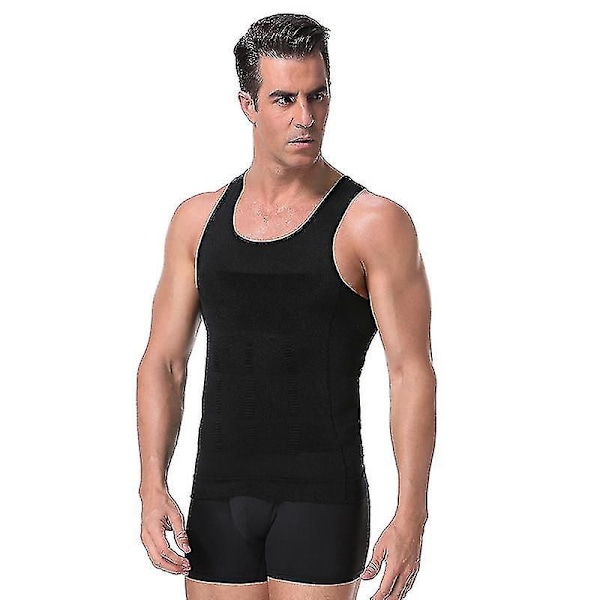 Miesten vartaloa muotoileva aluspaita Black XL