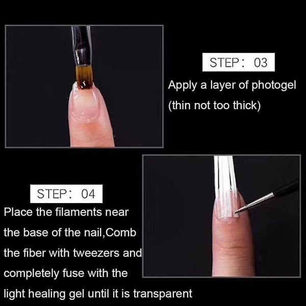 10 stk. Fiberglas Negleforlængelse Fiber Anti Crack Fototerapi Manicure Værktøjer