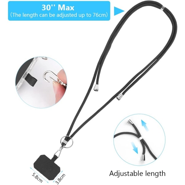 Telefonhalsrem, Universal Halsband Halsband för mobiltelefoner, kompatibel med de flesta smartphones för hals- och handledsband, med nyckelring och lapp
