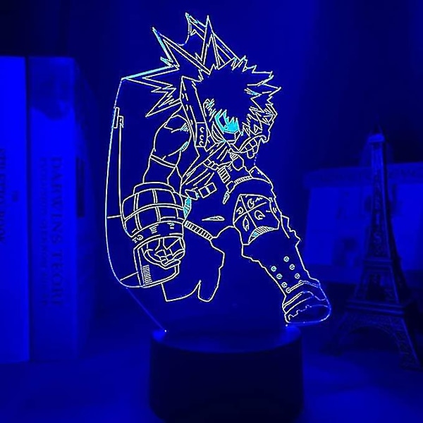 3D Nattlys Illusionslampe For Barn Anime My Hero Academia Katsuki Bakugo Lampe For Soverom Dekorasjon Bursdagsgave Tegneserie Spill Sove Lampe