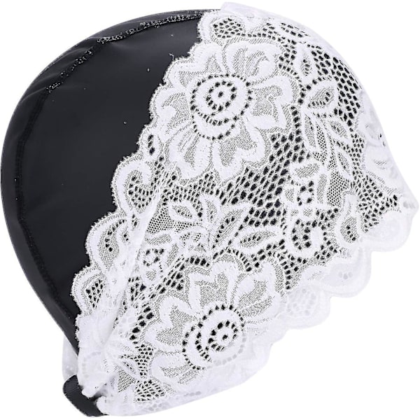 Dame Svømmehette Damer Vanntett Svømmehette Blonder Blomstersvømmehette Badehette Ørebeskyttelseshette Super Elastisk Turban Svømmehette