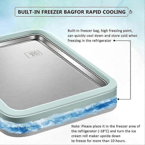 Fryseplade i rustfrit stål til yoghurt-ruller, kold tromle til DIY isfremstilling, non-stick køleplade