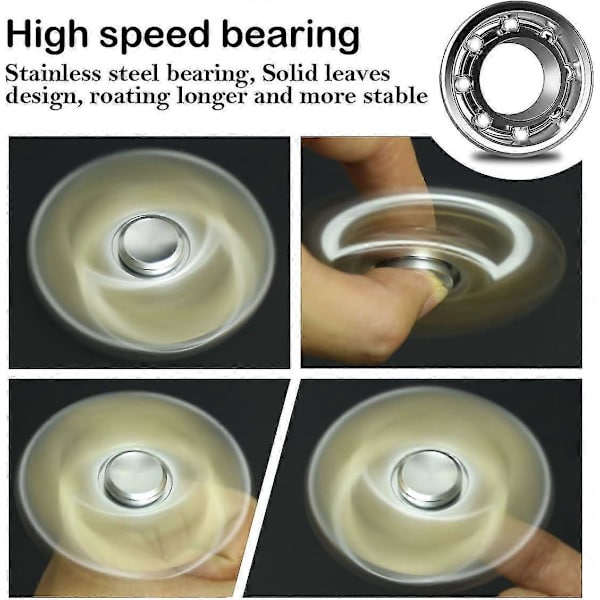 Fidget Spinner-legetøj i rustfrit stål - højpræcision til stresslindring A-silver-solid