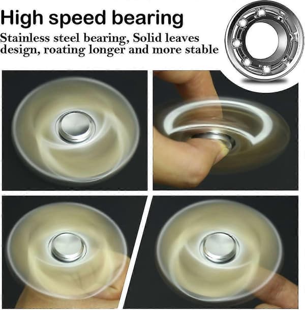 Fidget Spinner-leketøy i rustfritt stål – høyhastighetspresisjon for stresslindring A-silver-solid
