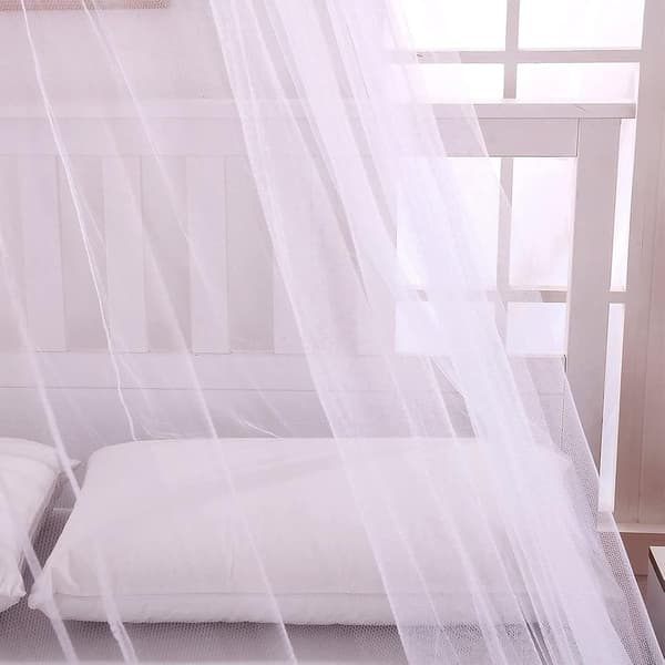 Sengehimmel til enkeltsenge til king size-senge, hjem og rejser (hvid)