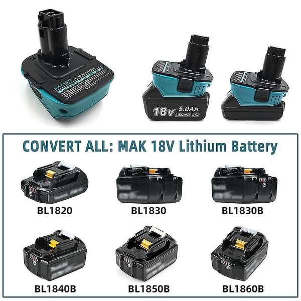 Mak1820 Makita 18v Bl Series Lithium Battery Converter Adapter til Dewalt 18v Xrp Dc De Dw Ni-cd/ni-mh elværktøj