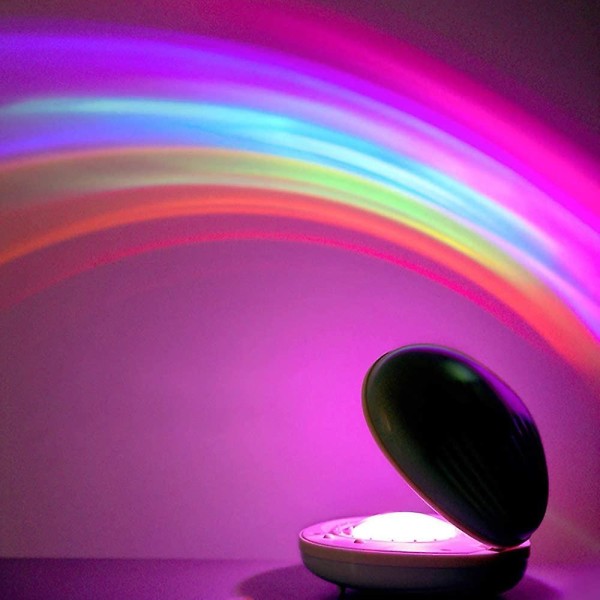 Rainbow Light, 3D Led-projektori yövalo Kannettava värikäs heijastava yöpöytävalaisin kuoren muotoinen vauvahuoneen koristelu baby lahja (vaaleanpunainen)