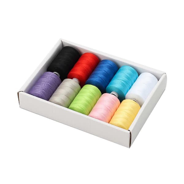 Sett med 10 polyestertråder Broderitråd for håndsøm symaskin