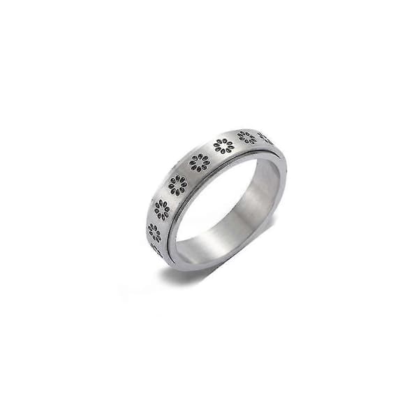 Spinnerring til kvinder i rustfrit stål rullende blomsterring til kvinder størrelse 6-11-hy 9