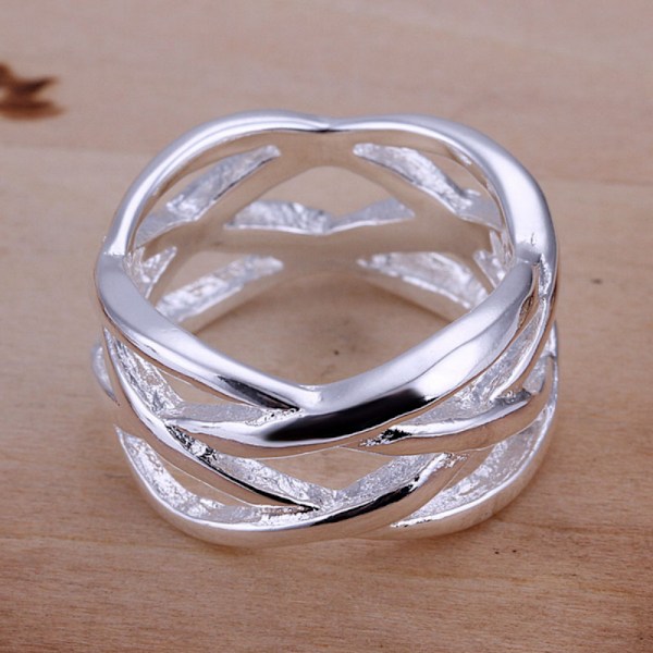 925 Sterling Hopea Punainen Punos Sormus Naisille Muoti Korut Korut Lahja 6-9 8#
