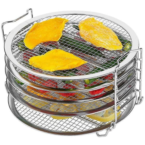 Dehydratorstativ, stativ til Ninja Foodi tilbehør, trykkoger og airfryer - rustfrit stål Silver