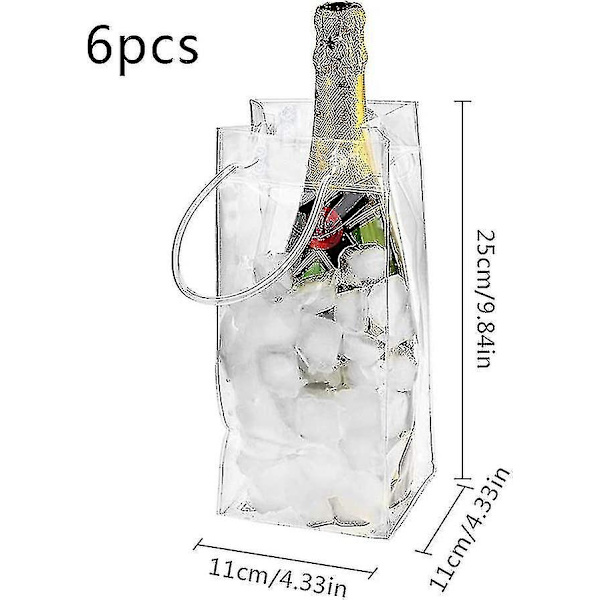 6 Pack Samppanjaolut Punaviini Pullo Eristetty Vedenpitävä Kannettavat Kirkkaat Pvc-kylmälaukut Kantokahvalla Ulkojuhliin