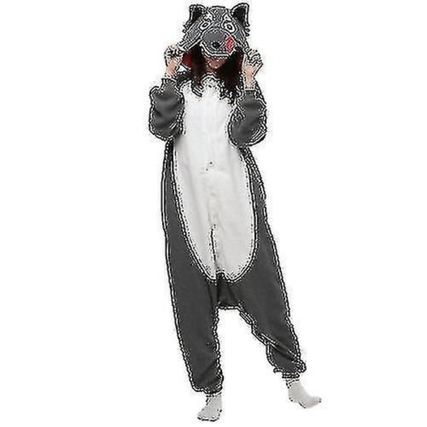 Tecknad Animation Gengar Onesie Pyjamas Förälder-barn Casual Hemmakläder-b gray wolf M